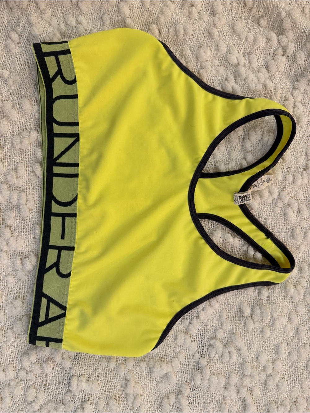 New Under Armour Neon Yellow & Gray Racerback Sports Bra